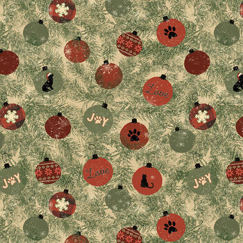 Christmas Tails Y4804-59 Butter by Dan DiPaolo for Clothworks, Image