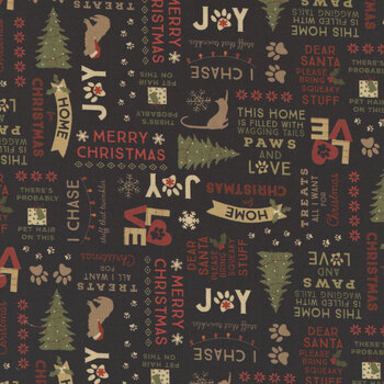 Christmas Tails Y4805-3 Black by Dan DiPaolo for Clothworks