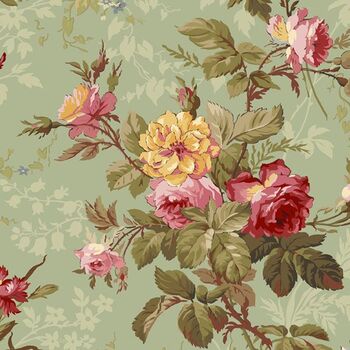 Kathleen's Story R161750D-SAGE by Christine Schulte for Marcus Fabrics, Image