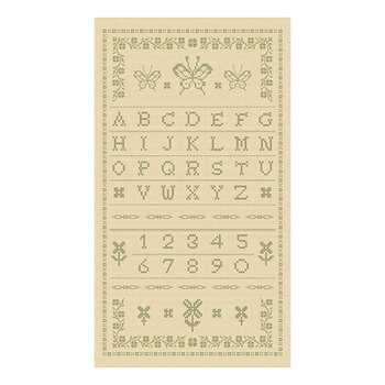 Kathleen's Story R161759P-SAGE Crosstitch Panel by Christine Schulte for Marcus Fabrics, Image