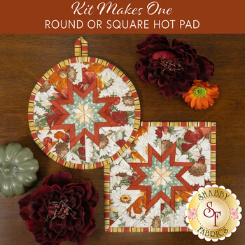  Folded Star Hot Pad Kit - Harvest Blooms - Round OR Square, Image