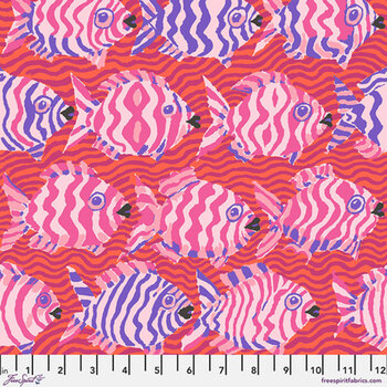 Kaffe Fassett Collective Classics Plus PWBM100.RED Minnows by FreeSpirit Fabrics, Image