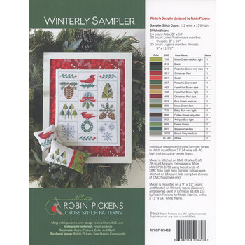 Winterly Sampler Cross Stitch Pattern, Image