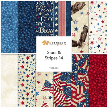 Stars & Stripes 14 - Stonehenge  Yardage by Linda Ludovico and Deborah Edwards for Northcott Fabrics, Image