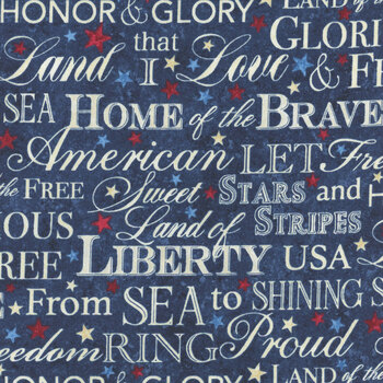 Stars & Stripes 14 - Stonehenge 29044-49 Navy by Linda Ludovico and Deborah Edwards for Northcott Fabrics, Image