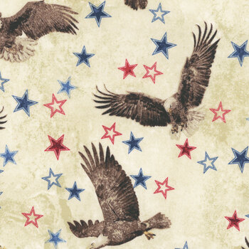 Stars & Stripes 14 - Stonehenge 29045-12 Beige by Linda Ludovico and Deborah Edwards for Northcott Fabrics, Image