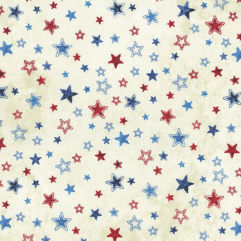 Stars & Stripes 14 - Stonehenge 29047-12 Beige by Linda Ludovico and Deborah Edwards for Northcott Fabrics, Image