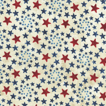 Stars & Stripes 14 - Stonehenge 29048-12 Beige by Linda Ludovico and Deborah Edwards for Northcott Fabrics, Image