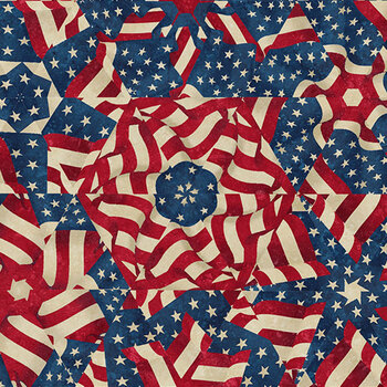 Stars & Stripes 14 - Stonehenge DP29041-49 by Linda Ludovico and Deborah Edwards for Northcott Fabrics, Image