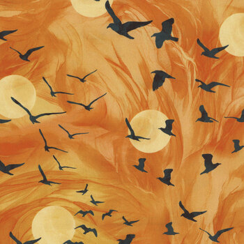 Raven's Call DP28948-54 Orange by Deborah Edwards and Melanie Samra for Northcott Fabrics