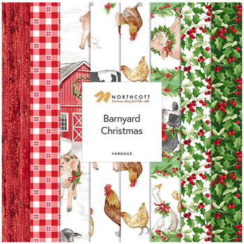 Barnyard Christmas  Yardage by Deborah Edwards for Northcott Fabrics, Image