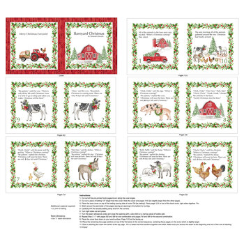 Barnyard Christmas DP28810-10 Book Panel by Deborah Edwards for Northcott Fabrics, Image