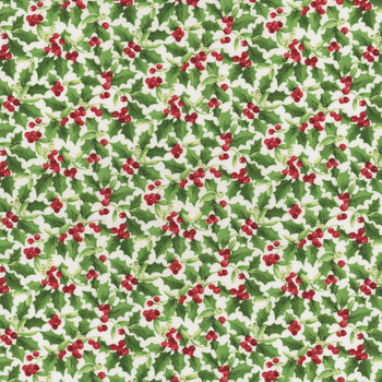 Barnyard Christmas 28805-10 White by Deborah Edwards for Northcott Fabrics, Image