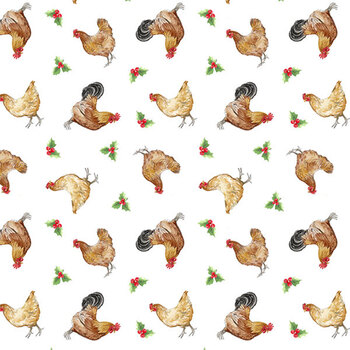 Barnyard Christmas 28804-10 by Deborah Edwards for Northcott Fabrics, Image