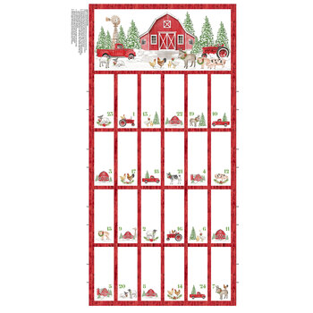 Barnyard Christmas 28809-24 Advent Calendar Panel by Deborah Edwards for Northcott Fabrics, Image