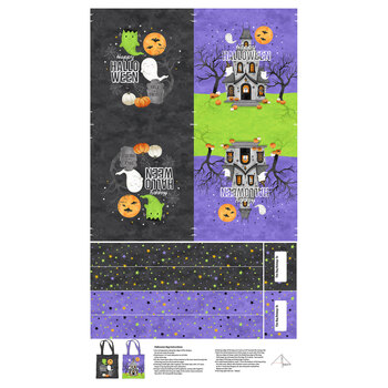 Ghost Town C28941-98 Bag Panel by Deborah Edwards and Emily Wenk for Northcott Fabrics, Image