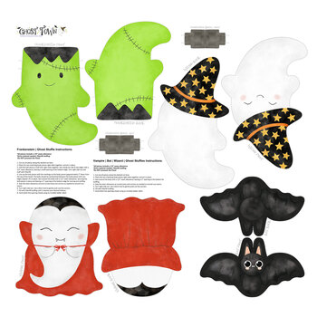 Ghost Town MK28942-10 Halloween Stuffies Panel by Deborah Edwards and Emily Wenk for Northcott Fabrics, Image