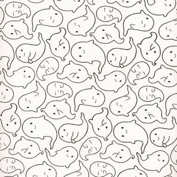 Ghost Town 28940-10 White by Deborah Edwards and Emily Wenk for Northcott Fabrics, Image