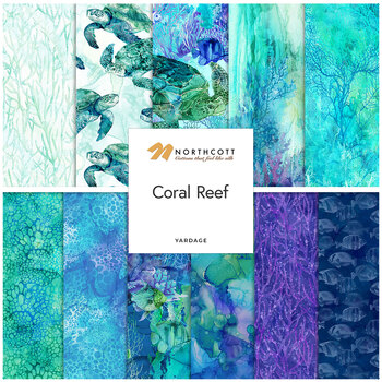 Coral Reef  Yardage by Deborah Edwards and Melanie Samra for Northcott Fabrics, Image