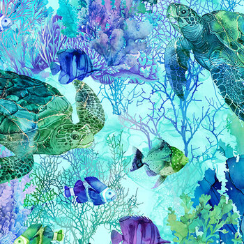 Coral Reef DP28877-66 by Deborah Edwards and Melanie Samra for Northcott Fabrics, Image