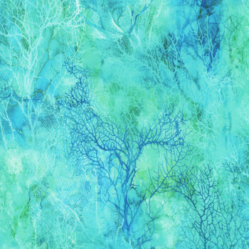 Coral Reef DP28881-66 Turquoise by Deborah Edwards and Melanie Samra for Northcott Fabrics, Image