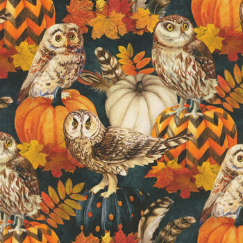 Night Owl DP28846-96 Charcoal by Deborah Edwards for Northcott Fabrics