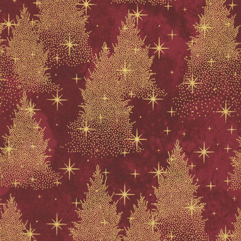O' Christmas Tree 28958M-26 Dark Red by Deborah Edwards for Northcott Fabrics