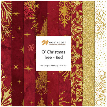 O' Christmas Tree  9 FQ Set - Red by Deborah Edwards for Northcott Fabrics, Image