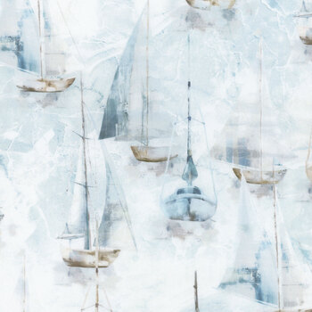 Smooth Sailing DP28909-10 White by Deborah Edwards for Northcott Fabrics