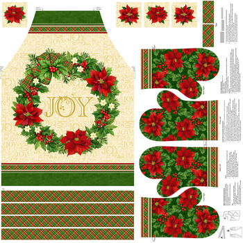 Deck the Halls C29004-12 Panel by Liza B Studio for Northcott Fabrics, Image