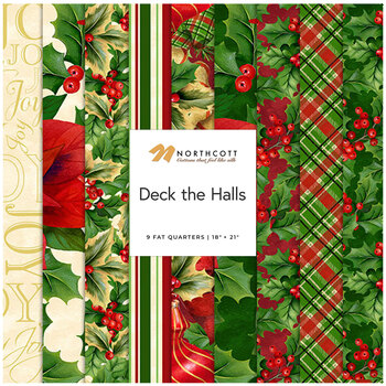 Deck the Halls  9 FQ Set by Liza B Studio for Northcott Fabrics, Image