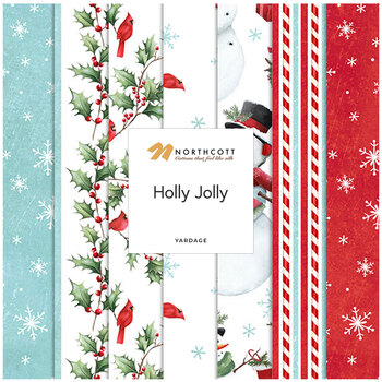 Holly Jolly  Yardage by Emma Leach for Northcott Fabrics, Image