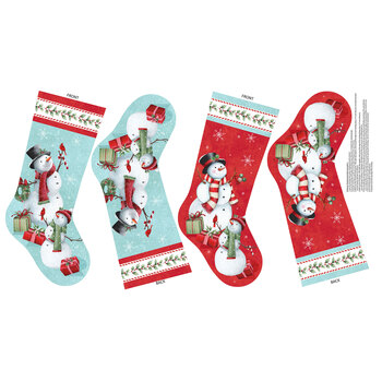 Holly Jolly 28820-10 Stocking Panel by Emma Leach for Northcott Fabrics, Image