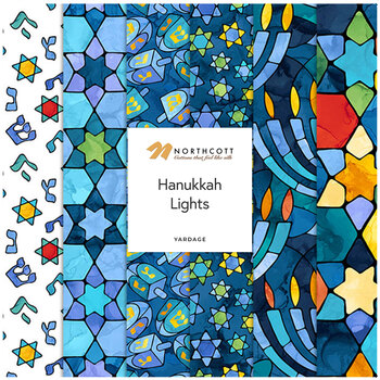 Hanukkah Lights  Yardage by Deborah Edwards and Lena Belokrinitski for Northcott Fabrics, Image