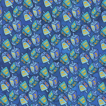 Hanukkah Lights DP28984-44 Light Blue by Deborah Edwards and Lena Belokrinitski for Northcott Fabrics