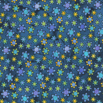 Hanukkah Lights DP28986-46 Blue by Deborah Edwards and Lena Belokrinitski for Northcott Fabrics