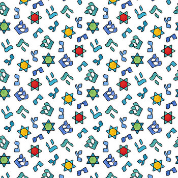 Hanukkah Lights DP28985-10 by Deborah Edwards and Lena Belokrinitski for Northcott Fabrics, Image