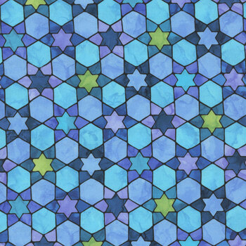 Hanukkah Lights DP28983-44 Light Blue by Deborah Edwards and Lena Belokrinitski for Northcott Fabrics