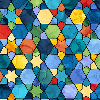 Hanukkah Lights DP28982-46 by Deborah Edwards and Lena Belokrinitski for Northcott Fabrics, Image