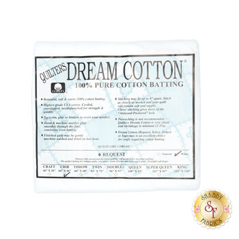 White Dream Cotton Request - Low Loft - Crib Quilt Batting W3CB by Quilters Dream Batting, Image