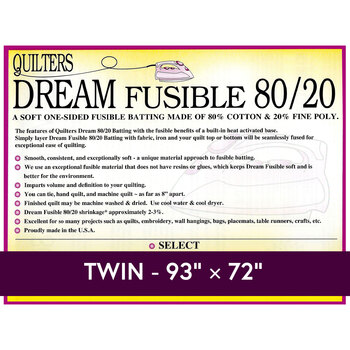 Dream Fusible 80/20 - Twin Quilt Batting FUSETN by Quilters Dream Batting, Image