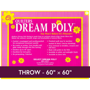 Dream Poly Select - Mid Loft - Throw Quilt Batting P4TH by Quilters Dream Batting, Image