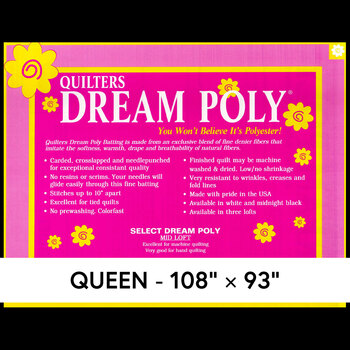Black Dream Poly Select - Mid Loft - Queen Quilt Batting BLQ by Quilters Dream Batting, Image