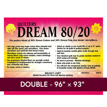 Natural Dream 80/20 Select -  Mid Loft - Double Quilt Batting END by Quilters Dream Batting, Image
