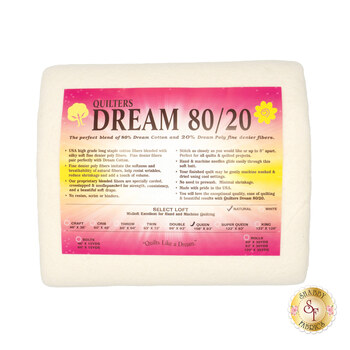 Natural Dream 80/20 Select -  Mid Loft - Queen Quilt Batting ENQ by Quilters Dream Batting, Image