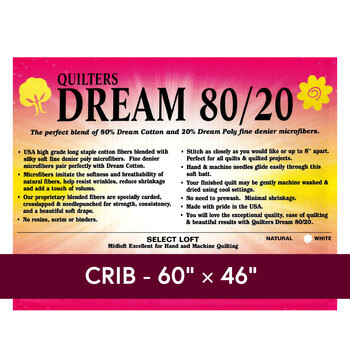 White Dream 80/20 Select - Mid Loft - Crib Quilt Batting EWCB by Quilters Dream Batting, Image