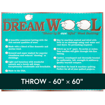 Dream Wool - Light Yet Lofty - Throw Quilt Batting WOOLTH by Quilters Dream Batting, Image