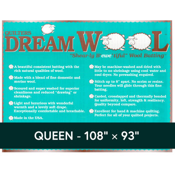 Dream Wool - Light Yet Lofty - Queen Quilt Batting WOOLQ by Quilters Dream Batting, Image