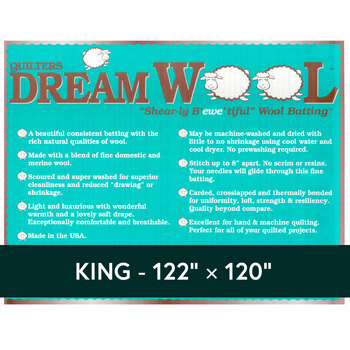 Dream Wool - Light Yet Lofty - King Quilt Batting WOOLK by Quilters Dream Batting, Image