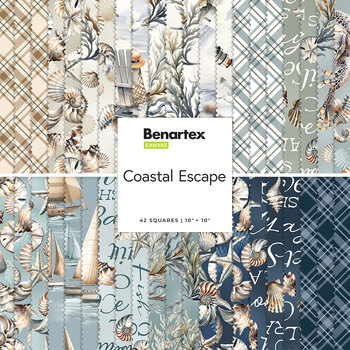 Coastal Escape  10x10 Squares by Nicole DeCamp for Benartex, Image